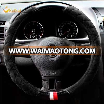 Warm Comfortable  Plush  PU Leather Steering Wheel Cover