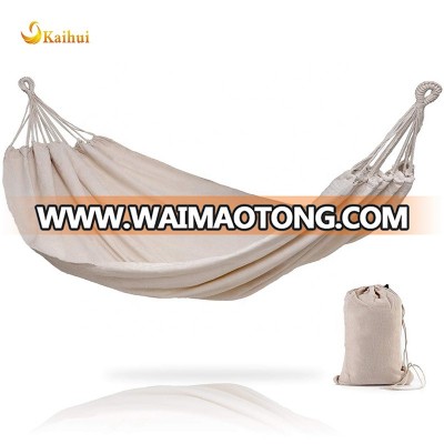 Sky Brazilian Soft Woven Cotton Fabric Double Hammock in Natural color